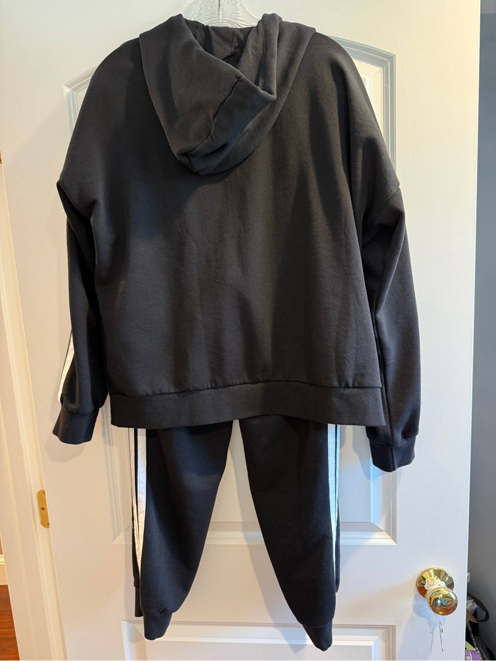 Black Adidas Essentials Full Zip Hoodie and Track Pants Size Large - Picture 2 of 5